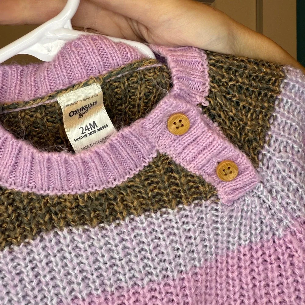 OshKosh Striped Knit Sweater Toddler Girl's Size‎ 24 Months